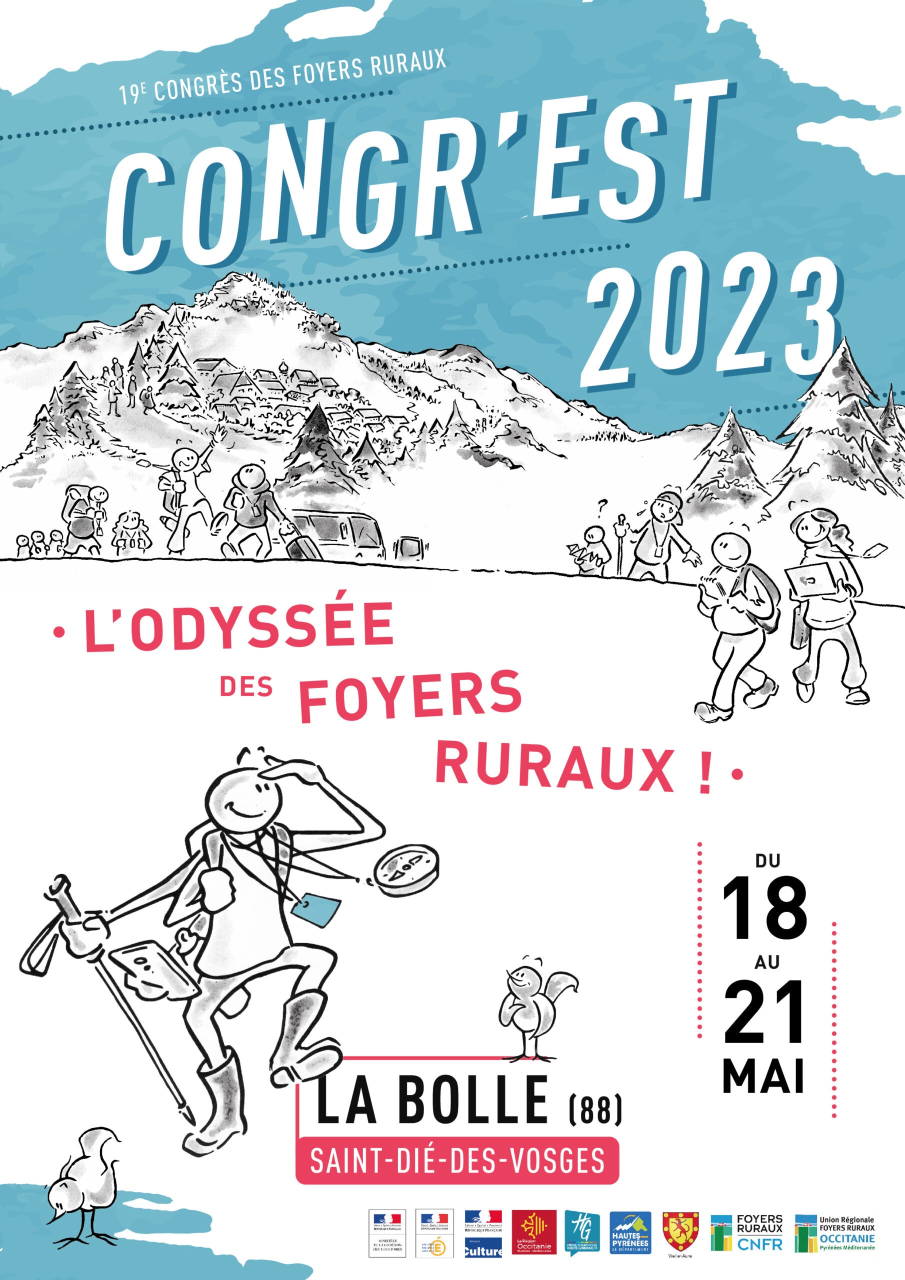 Affiche du 19è Congrès des Foyers Ruraux 2023