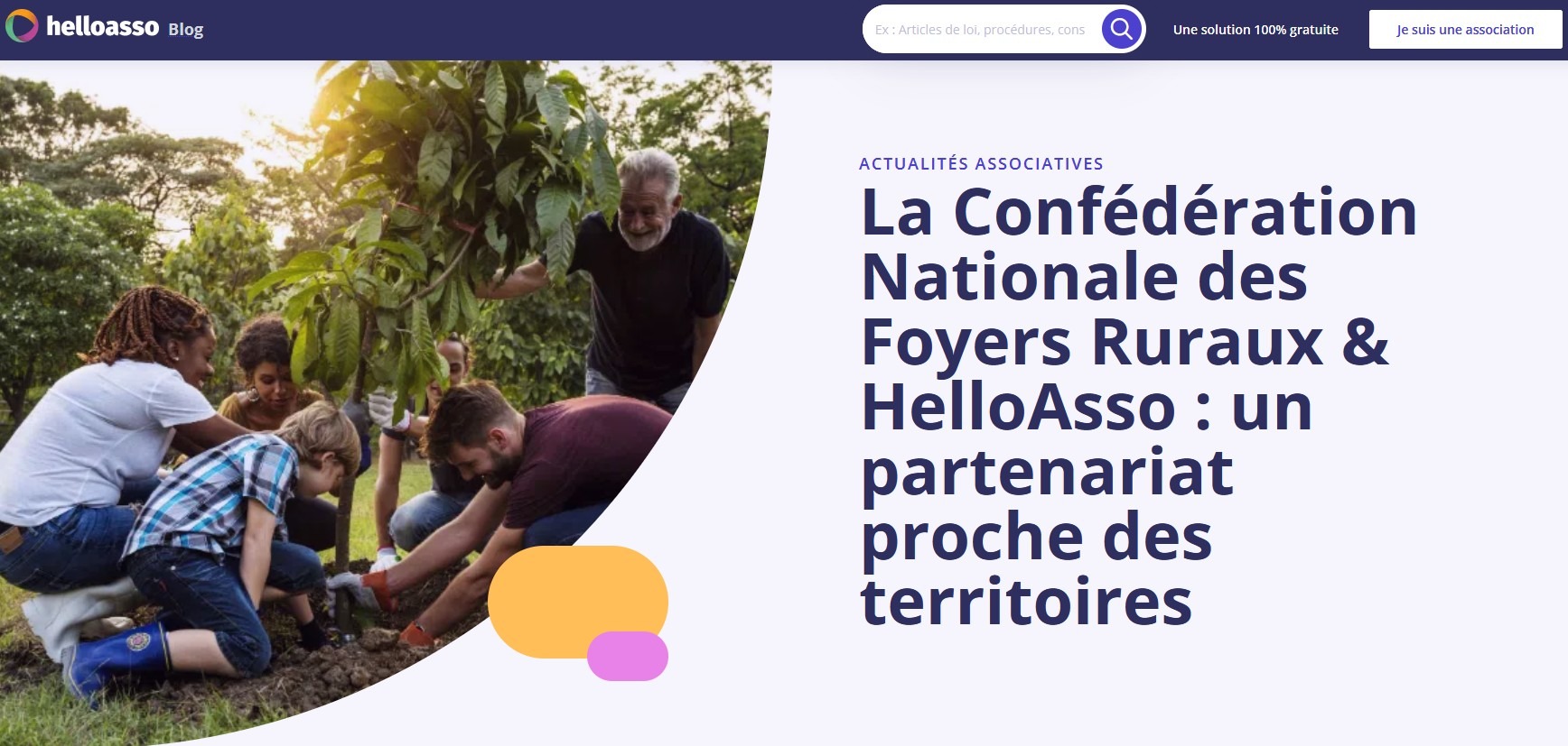 Lien vers la page du blog HelloAsso consacrée au partenariat avec la CNFR-Foyers Ruraux.